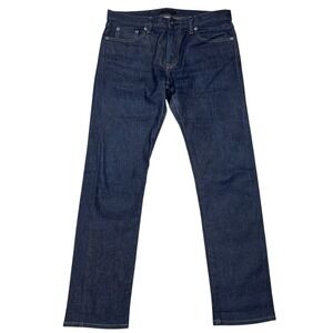 Uniqlo Raw Kaihara Japanese Selvedge Jeans Mens 33x32 (Fits 34x32) Slim Straight